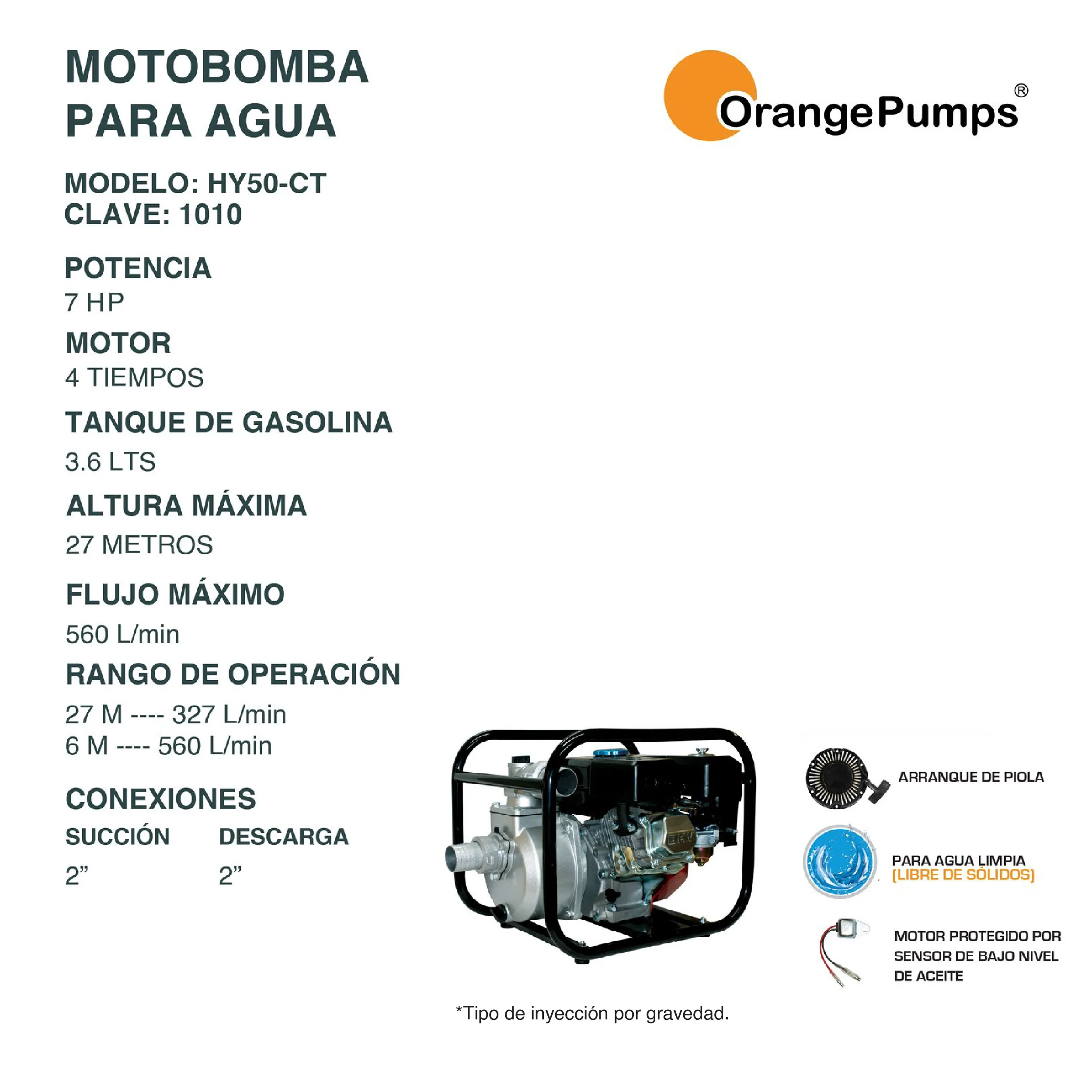 Motobomba para Agua 7 Hp HY50-CT - Image 2